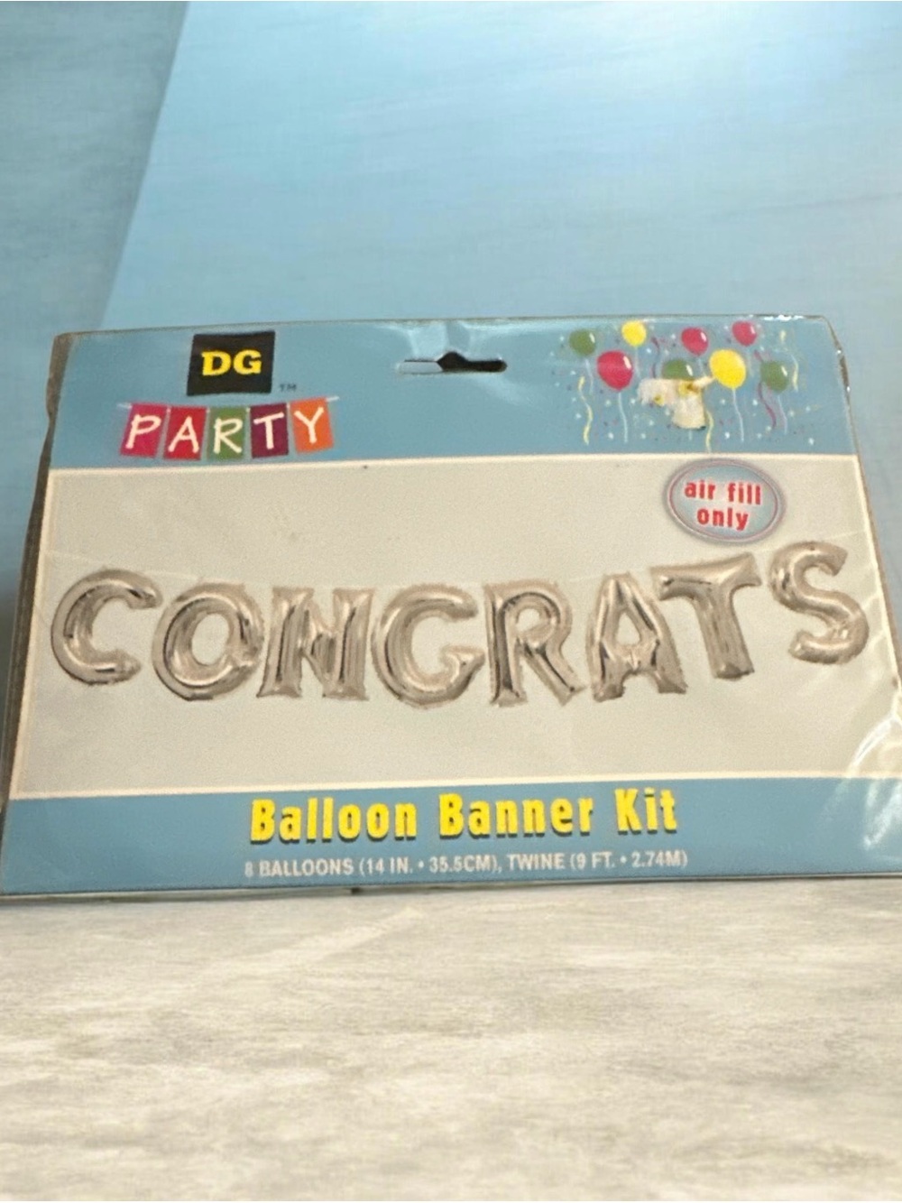 Silver "CONGRATS" Balloon Banner Kit